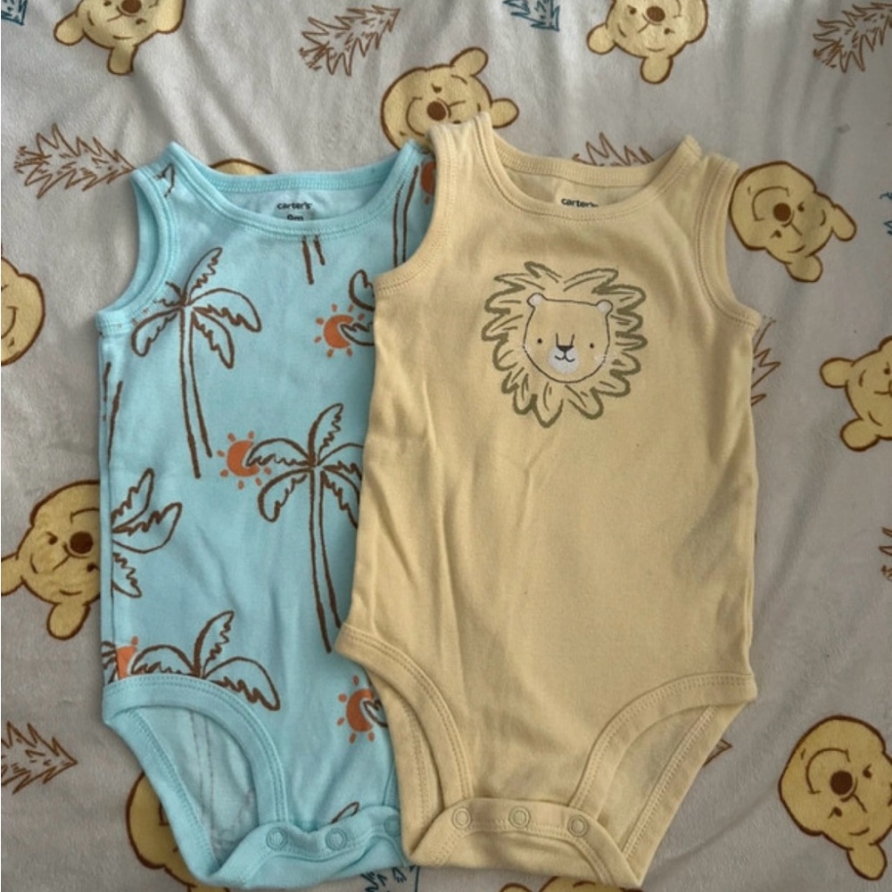 Carter’s Sweet Summertime Tank Top Bundles Lion & Palm Tree | Size 9 Months